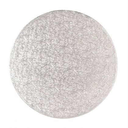 406mm Cake Board Round Silver Fern 