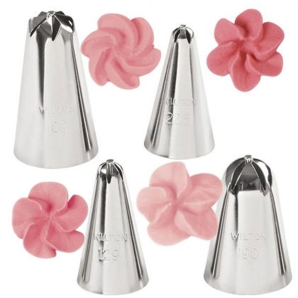 Wilton Drop Flowers Tip Set/4