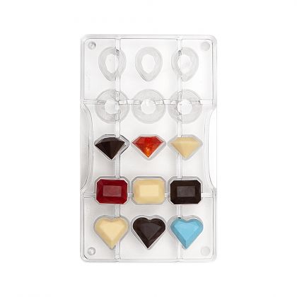 GEMS CHOCOLATE MOULD 15 CAV 200 X 120 X 22 H MM