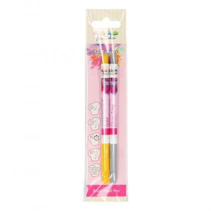 FunCakes FunColours Brush Комплект 2 двойни писалки за декорация - ЗЛАТО и СРЕБРО
