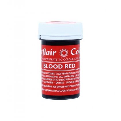 Sugarflair Paste Colour  - концентрирана боя КЪРВАВО ЧЕРВЕН  -  BLOOD RED - 25гр