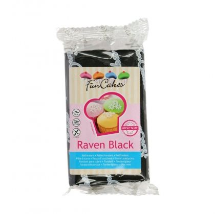 FUNCAKES FONDANT -RAVEN BLACK- -250G