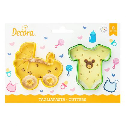 BABYGRO AND PRAM PLASTIC COOKIE CUTTERS SET OF 2