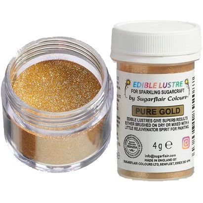 SUGARFLAIR EDIBLE LUSTRE GLITTER PURE GOLD, 4G