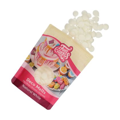 FunCakes Deco Melts - Бонбонки за топене СУПЕР БЕЛИ -  NATURAL WHITE - 250 грама