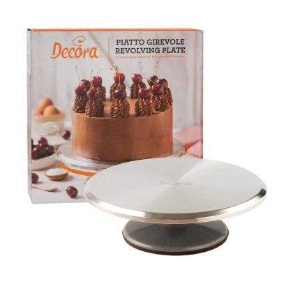 Decora Алуминиева тежка Въртяща се Поставка за Торта 