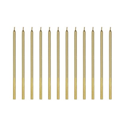 Златни свещи за рожден ден - 12бр.