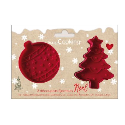 SCRAPCOOKING Комплект резци с бутало - ТОПКА и ЕЛХА с релеф