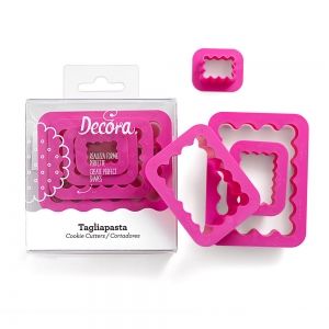 Set 4 cutters ectangle wavy edge