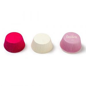 200 WHITE / PINK / FUCHSIA BAKING CUPS 32 X 22 MM