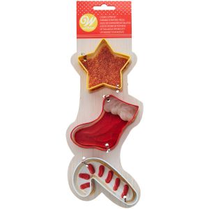 WILTON COOKIE CUTTER SNOWMAN-BULB-SANTA