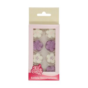 FUNCAKES  ЗАХАРНА ДЕКОРАЦИЯ  - БЕЛИ И ЛИЛАВИ ЦВЕТЯ 