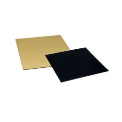 COUPLED THIN CAKE DISHES GOLD / BLACK 28x28cm - 5 pc