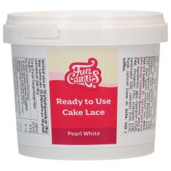 FunCakes - готова за употреба захарна дантела ПЕРЛЕНО БЯЛА