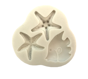 Силиконов молд - МОРСКИ ЗВЕЗДИ ОБИТАТЕЛИ - дълбок релеф