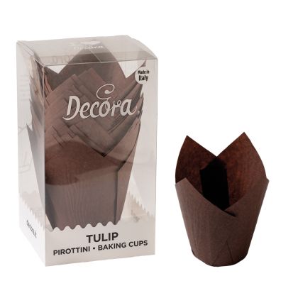 Brown Tulip Cupcake Cases