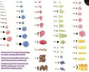 Професионален комплект за декорация на Wilton - 55 накрайника